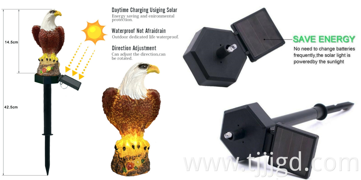 Solar Resin Eagle Ground Light